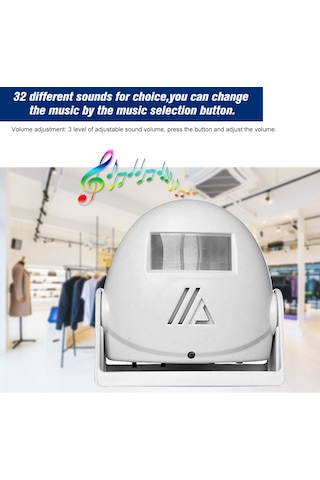 Xindoker "pır Algılamalı Güvenlik Alarmlı Kapı Zili - 3 Modlu, 8 Metre Menzilli, 80db Sesli, Beyaz"