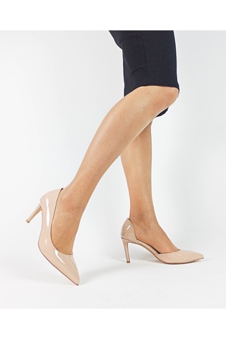 Ten Renk Rugan Karnıyarık İnce Topuk Kadın Stiletto Ten