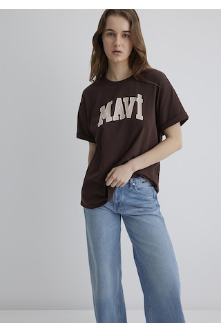 Mavi - Mavi Logo Baskılı Kahverengi Tişört 1600843-88062 Kahverengi