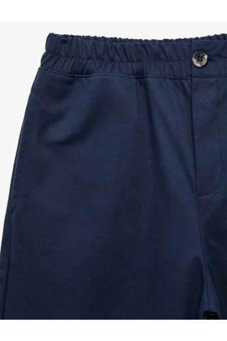 Koton Beli Lastikli Pamuklu Balon Form Oversize Pantolon Lacivert 7wkb40032tw