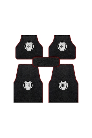 Fiat Füme Halı Kırmızı Biyeli Paspas Takımı Universal