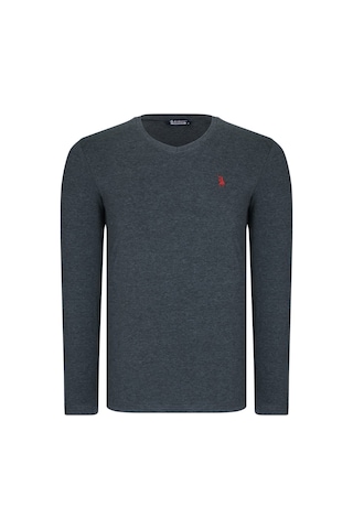 İkili Set T8587 Dewberry V Yaka Erkek Sweatshırt-antrasit-lacivert Antrasit-lacivert