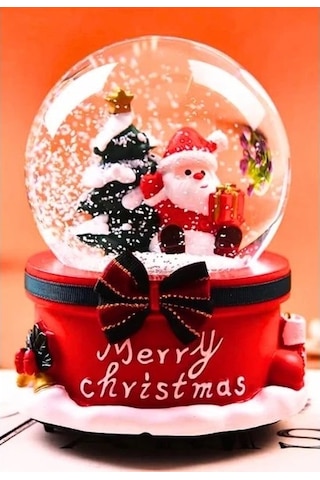 Yılbaşı Noel Baba Işıklı Müzikli Kar Küresi Yeni Yıl Noel Baba Ve Çam Ağacı Temalı Kar Küresi 13 Cm Işıklı Müzikli Dekoratif Hediye 01