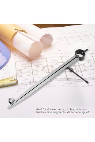 Honmex 75mm Karbon Çelik Yaylı Kompas, Kilitleme Özelliği, Çizim Ve Ölçüm İçin Ahşap/metal İşleri, Kalem Kılıfı İle