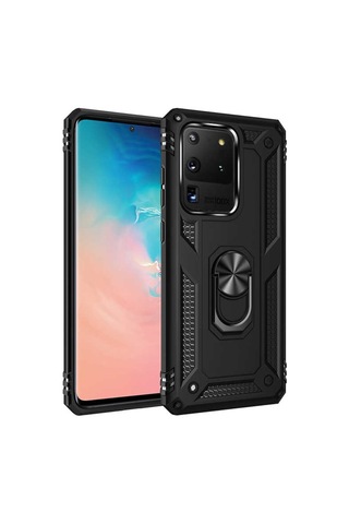 Samsung Galaxy Uyumlu S20 Ultra Kılıf Zore Vega Kapak-Siyah