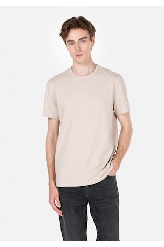 Colin's Colins Regular Fit Yuvarlak Yaka Düz Erkek Bej Kısa Kol Tişört Cl1073962 Q1.v1 Beı Bej