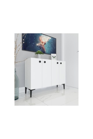 Ayça 100cm Konsol Çok Amaçlı Dolap Ayakkabılık Beyaz- Beyaz Beyaz-beyaz