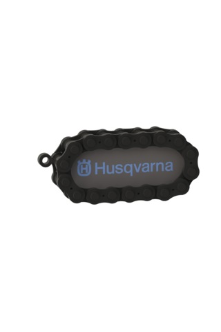 Husqvarna Logolu Özel Tasarım Zincir Detaylı Motosiklet Anahtarlığı Mavi - Siyah