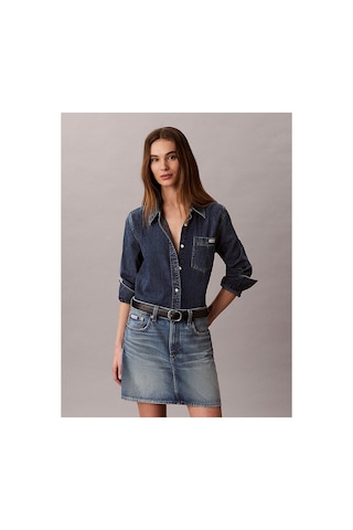 Calvin Klein Kadın 90's Basset Blue Mini Etek-16192 Mavi