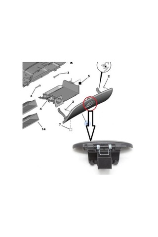 Peugeot 206 Torpido Kilit Mandali 1997- 2012 8218C8-8218Q2-8214Rl 500173415