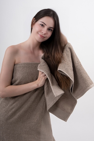Pamuk 2'li Havlu Seti 70x140 Ve 50x90 Yüksek Emici Banyo & El Yüz Havlusu Çeyizlik Havlu Takımı Kahverengi