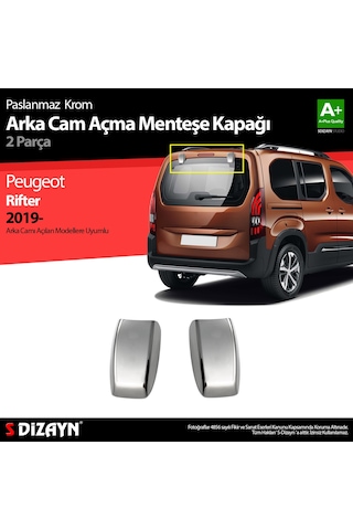 S-dizayn Peugeot Rifter Krom Arka Cam Açma Menteşe Kapağı 2 Prç 2019 Üzeri