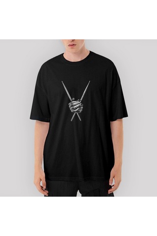 Pink Floyd Nick Mason Oversize Siyah Tişört Siyah
