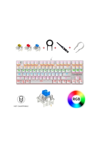 K550 Mavi Switch Kablolu Mekanik Klavye-87 Tuş-hotswap-switch li