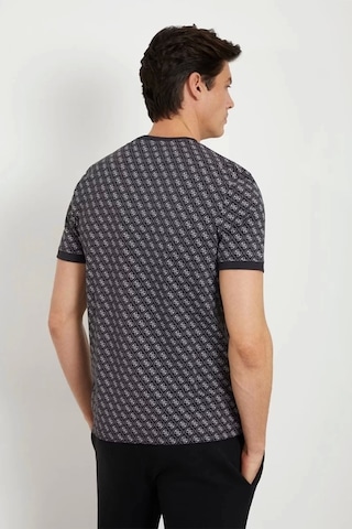 Guess Erkek Tamamı Logolu T-shirt Siyah