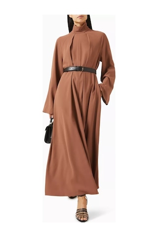 12storeez High Neck Kaftan, Ceramica Kumaş, Kırışmaz Ve Ütü Gerektirmeyen Şık Tasarım, Kahverengi Kumaşlar 125 Cm