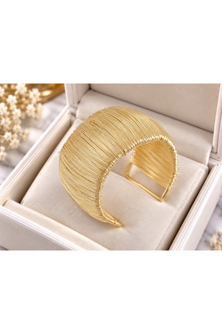 Terragolds Çelik Tel Sarma Model Gold Renk Kadın Bileklilk - Bb7893 Altın