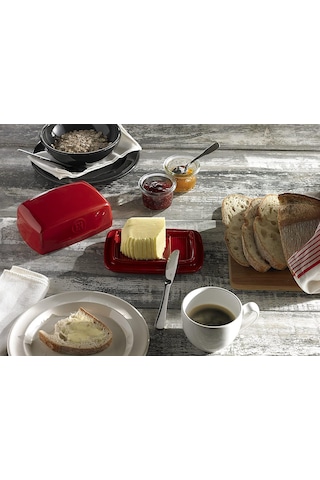 Emile Henry Tereyağlık Dikdörtgen 400 Ml Kırmızıburgundy Çok Renkli