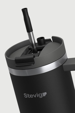 Stevig 2 Moods Tuck-in Tumbler Sızdırmaz Çelik Termos 900 Ml Black St-236 Siyah