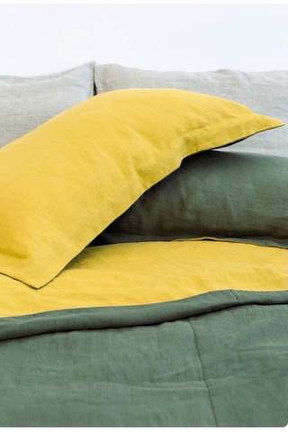 Oksit Sarı-yeşil % 100%100 Pamuklu Yıkamalı Vintage Çift Kişilik Nevresim Takımı, 200 X 220 Çok Renkli