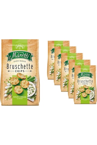 Maretti Bruschette Sour Cream Ekşi Krema Ve Soğanlı Kızartılmış Ekmek Cips 70g X 5 Adet