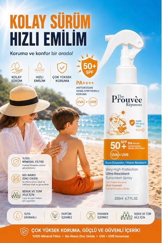 %100 Mineral Filtre 50+spf Güneş Kremi Uva+uvb Suya Dayanıklı 200ml