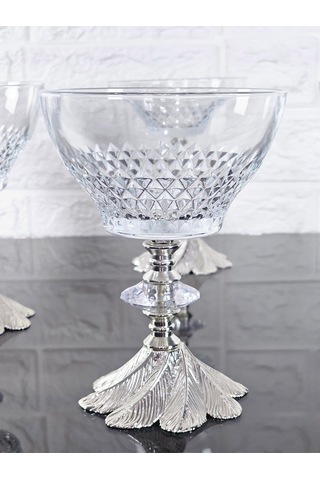 Paşabahçe Serisi Infınıty Kase & Magnolıa Kase & Dondurmalık & Şekerlik Semerkand Gümüş Döküm Ayaklı Naturel