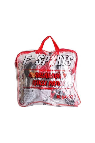 F-sports 2. Seri 2+2 Ayarlanabilir Ön Tekerleği Işıklı Metal Alıştırma Pateni Çanta Hediyeli Kırmızı