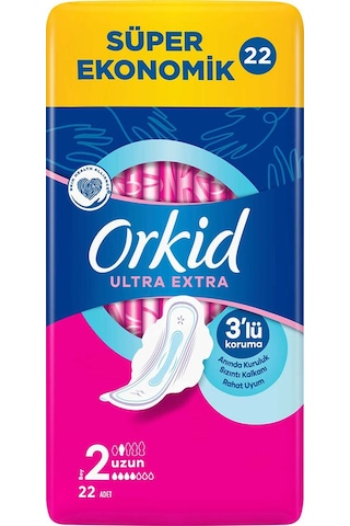 Orkid Ultra Ekstra Süper Ekonomik Hijyenik Ped Uzun 22'li