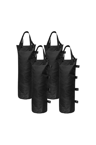 Yifomall 600d Oxford Kumaş 4'lü Sandık, Çadır & Şemsiye Dış Mekan Sabitleme, Yağmurlu Ve Güneşli Günler İçin Dayanıklı Sabitlestirici Torbalar Siyah