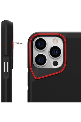 Apple Uyumlu iPhone 15 Pro Uzrm Aihttg Kenarlı T-max Mat Standlı Kılıf-lacivert Lacivert