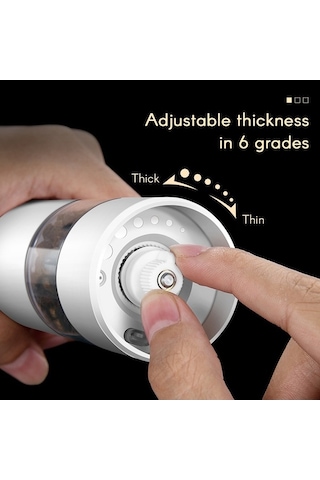 Bloomnest Baharat Öğütücü, Elektrikli Öğütme Şişesi 6 Hız, Usb, Tuz & Biber İçin Uygun Beyaz