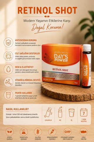 Day S Power Retinol Shot 7 Adet - Glutatyon, Hyaluronik Asit & Vitamin A Destekli