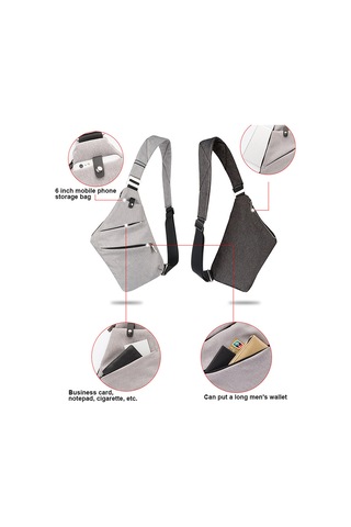 Dachuang Erkekler Crossbody Sling Bag Su Geçirmez Büyük Kapasiteli Omuz Göğüs Arka Paketi Erkekler İçin Gençler Çapraz Vücut Grey
