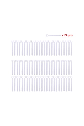 Geeksen Beyaz Nilon Bant Kordon Organizatörü - 12x250mm, Yeniden Kullanılabilir, Ofis Ve Ev İçin Kabloları Sabitleme