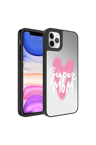 Apple Uyumlu iPhone 11 Pro Max Uyumlu Aynalı Desenli Kamera Korumalı Parlak Zore Mirror Kılıf-süper Anne Süper Anne -
