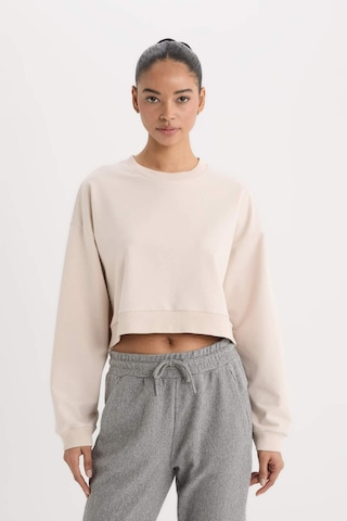DeFacto Fit Bisiklet Yaka Basic Düz Sporcu Kadın Sweatshirt - Bej D7119AX25SPBG700