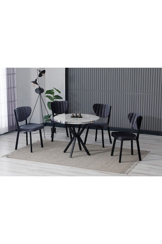 Alba Metal Kelebek Masa Takımı Gri