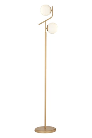 Velar Eskitme Beyaz Camlı Modern Tasarım Metal Lambader