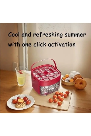 Fastbuy Challenger Taşınabilir Buz Makinesi, Alev Kırmızısı, Büyük Kapasiteli, Çift Katmanlı, Elektriksiz, Tasarım, Kullanış Kırmızı