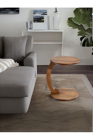 Lunora Ceviz Ahşap C Yan Sehpa Ceviz