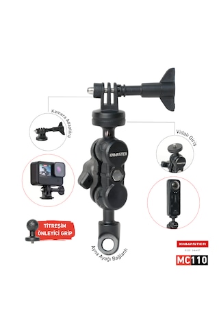 Knmaster Mc110 Ayna Dibi Bağlantılı 360 Ayarlanabilir Kamera Tutucu Aparat 15 Cm