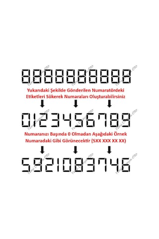 Vantuzlu Araç Araba Oto Park Telefon No Gösterici Numaratör, Cama Vntuzlu Numaratik Siyah-beyaz Ydnmr021