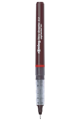 1904753 Tikky Grafik Fiber Uçlu Kalem, Siyah Mürekkep, Kahverengi Gövde, 0.3 Mm
