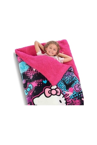 Northwest Hello Kitty Bulut Sherpa Pijama Çantası, 68,5 Cm X 157,5 Cm, Slumber Kitty Acı Kahverengi