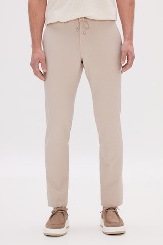 AC&Co / Altınyıldız Classics Erkek Bej Slim Fit Dar Kesim Beli Bağlamalı Yan Cep Gofre Desenli Pantolon Bej