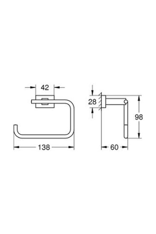 Grohe Essentials Cube Tuvalet Kağıtlığı - 40507al1 Siyah