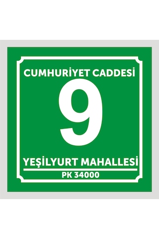 Kapı Ve Daire Numarası 10cmx10cm Aliminyum Metal Levhaya Baskı