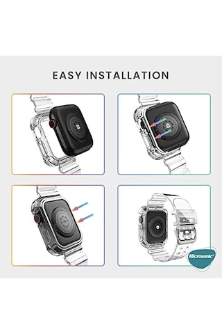 Apple Watch Series 3 38mm İçin Kordon Transparent Clear Band Yeşil