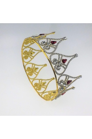 Suntek Gelin Düğün Barok Kraliçe Kristal Su Damlası Taç